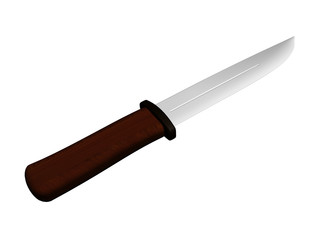 steel knife isolated on white