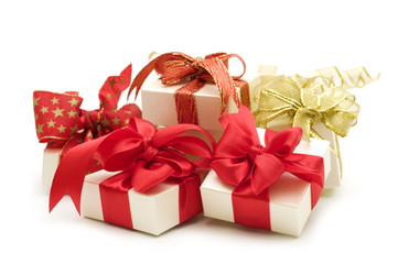 gift boxes on white background
