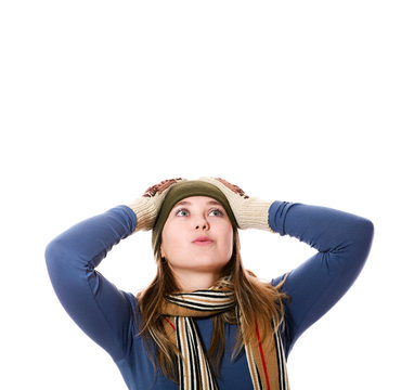 Girl in mittens