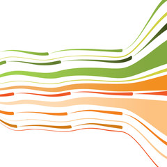 Abstract background with the green and orange bent lines. Vector