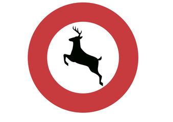 warning deer sign