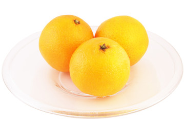 Tangerines isolated with path