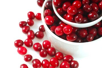 Cranberries in a white bowl