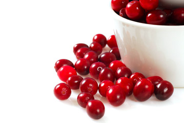 Cranberries in a white bowl