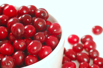 Cranberries in a white bowl