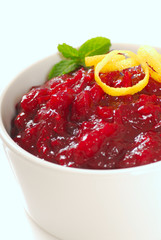 Cranberry sauce with lemon zest