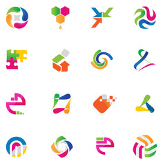 Set of abstract design elements