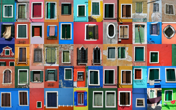 Fototapeta maisons de pêcheurs à Burano près de Venise