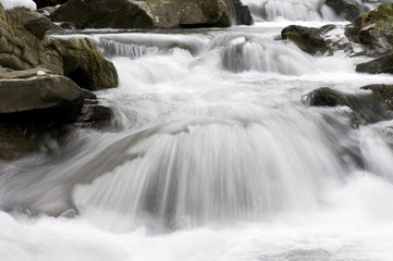 Fototapeta premium Mountain stream in winter morning