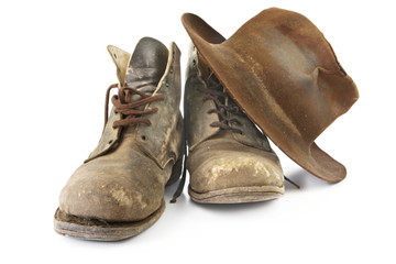 Old Workboots and Hat