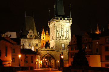 Fototapeta premium Charles Bridge, Prague, at night