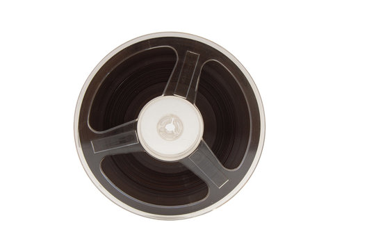 A reel of quarter-inch analogue recording tape