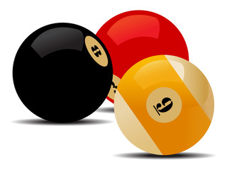 Three colored billiard balls