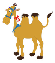 Cartoon camel with bridle