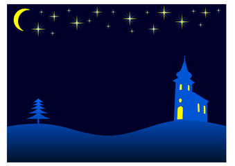 christmas night - vector