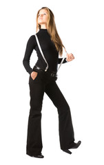 Fototapeta premium Young woman in black