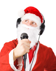 Fototapeta na wymiar Santa Claus singing a song