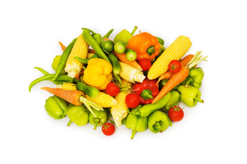 Various vegetables isolated on the white background