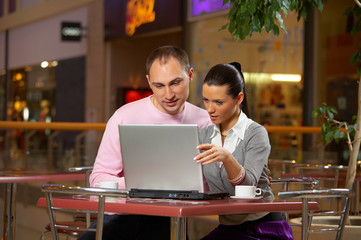 Young couple in café