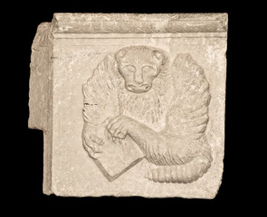 Marble relief detail from Venetian fortress in Greece