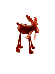 funny christmas deer on white