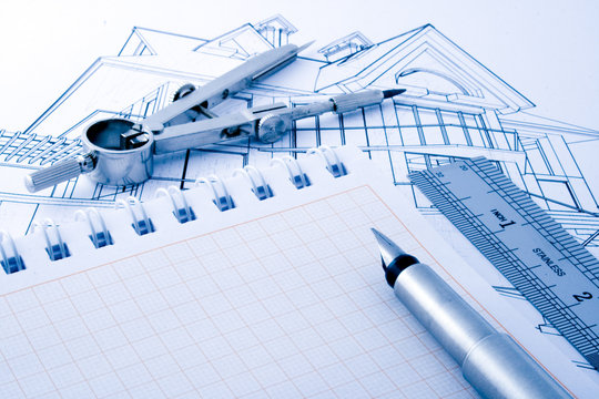 architecture blueprint & drawing instruments