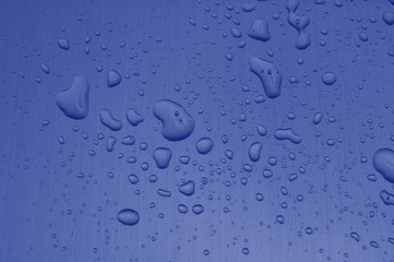 water drops on metal surface