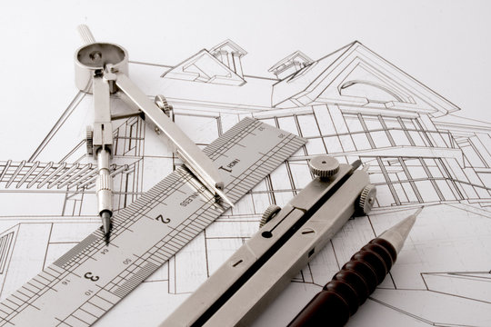 architecture blueprint & drawing instruments