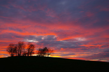 abendrot auf dem land