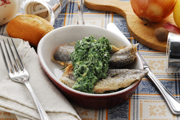 Filetti di trota con spinaci - Secondo di pesce Trentino A.A.