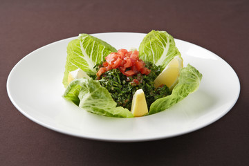 Salad from fresh greens.