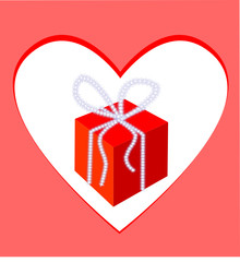 Gift-box and frame-heart.