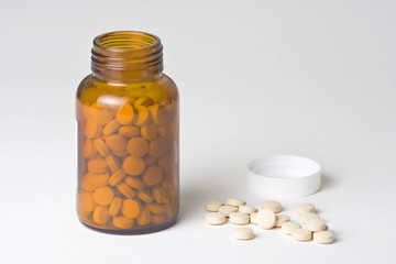 healthcare, various colours pharmacy pills and capsules