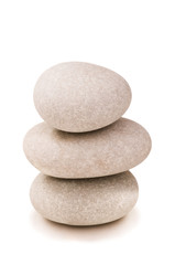 Fototapeta na wymiar Stack of pebbles isolated on the white background