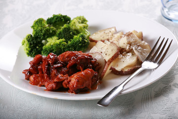 Delicious barbecue chicken meal