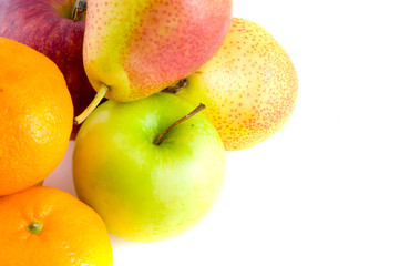 ears and ripe red apple. Isolated,