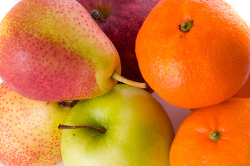 ears and ripe red apple. Isolated,