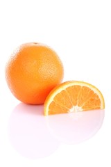 Two fresh oranges isolated
