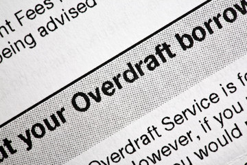 Overdraft Letter close-up. Concept for cost of living.