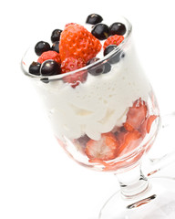 Strawberry with whipped cream