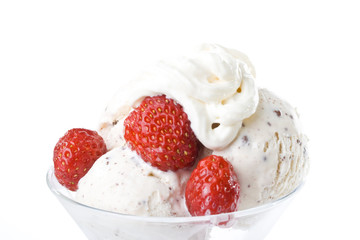 Ice-cream with a strawberries