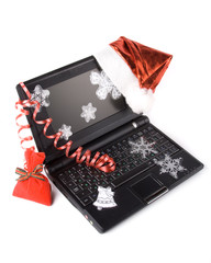 Modern compact notebook with christmas decoration
