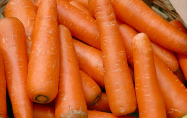 Closeup of a pile of carrots