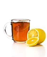 Cup of tea with lemon