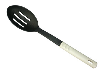 cuiller en silicone sur fond blanc