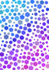 flocons bleus et violet