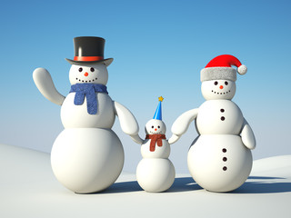 Snowman's happy family