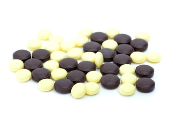 Some yellow and brown tablets