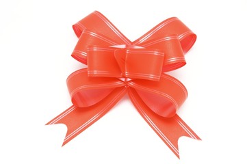 Red bow isolated on white