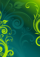 Green floral background